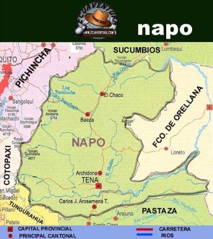 Karte von Rio Napo Ecuador